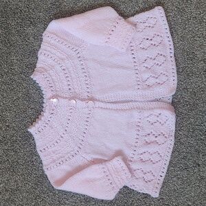 Handmade‎ Knit Pink Cardigan Sweater